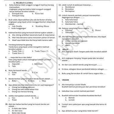 Akhirnya Terungkap! 3 Soal Bahasa Indonesia Kelas 3 Tema 6 di STS 2026