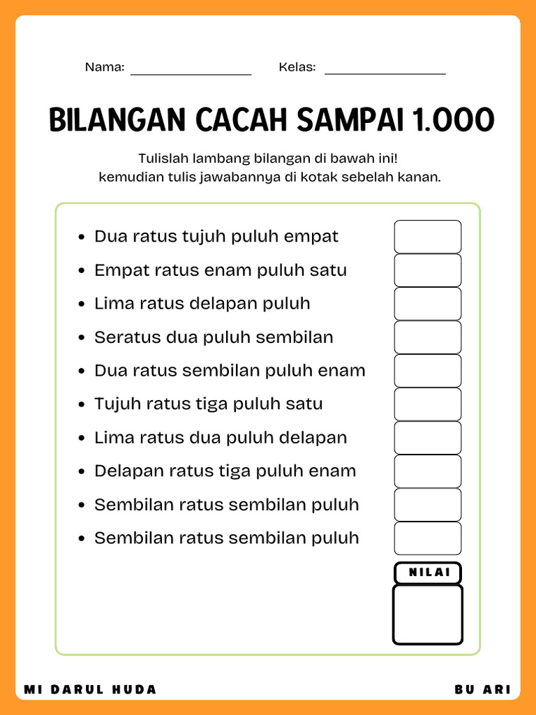 3 Soal Bilangan Cacah Kelas 1 yang Sering Diujikan di STS 2026