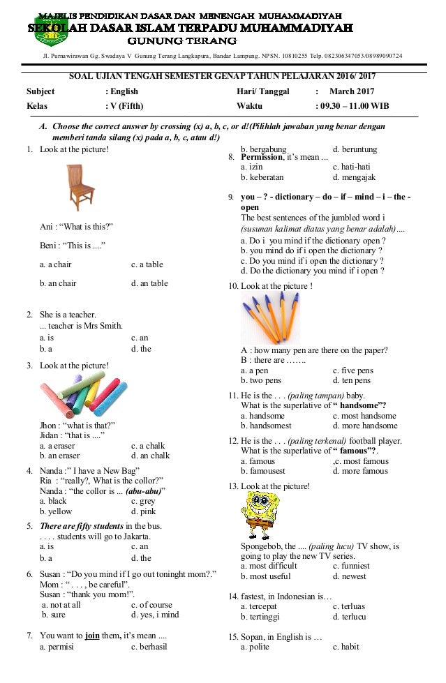 5 Fakta Mengejutkan Soal Bahasa Inggris Kelas 5 Semester 1 dan Kunci Jawaban yang Wajib Tahu