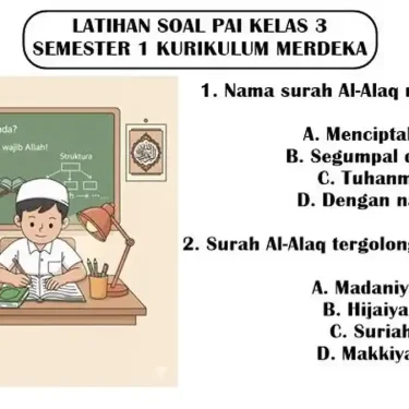 5 Soal PAI Kelas 3 Semester 1 Kurikulum Merdeka yang Sering Muncul, Wajib Tahu Sebelum Ujian