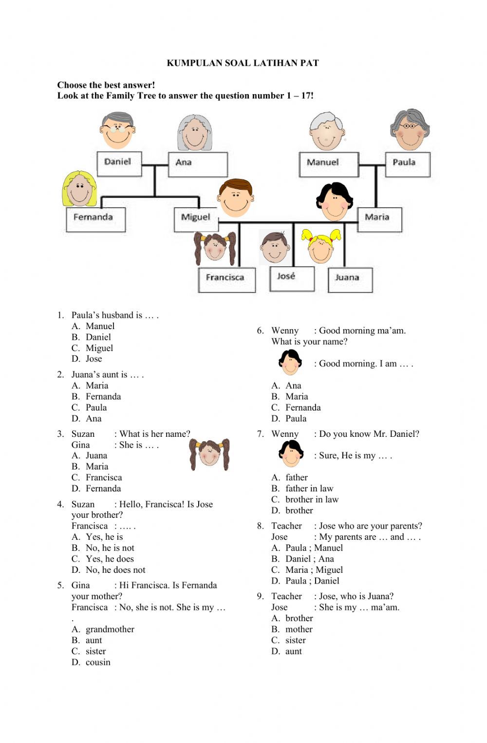 Best 12 Kumpulan soal Bahasa Inggris kelas 4 worksheet Artofit