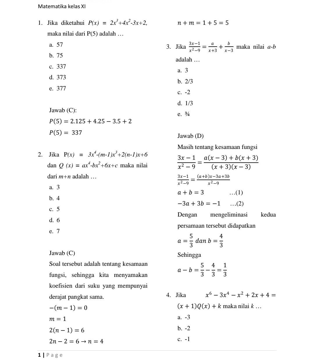 Wajib Tahu 5 Contoh Soal Matematika Peminatan Kelas 11 Semester 1 di 2026