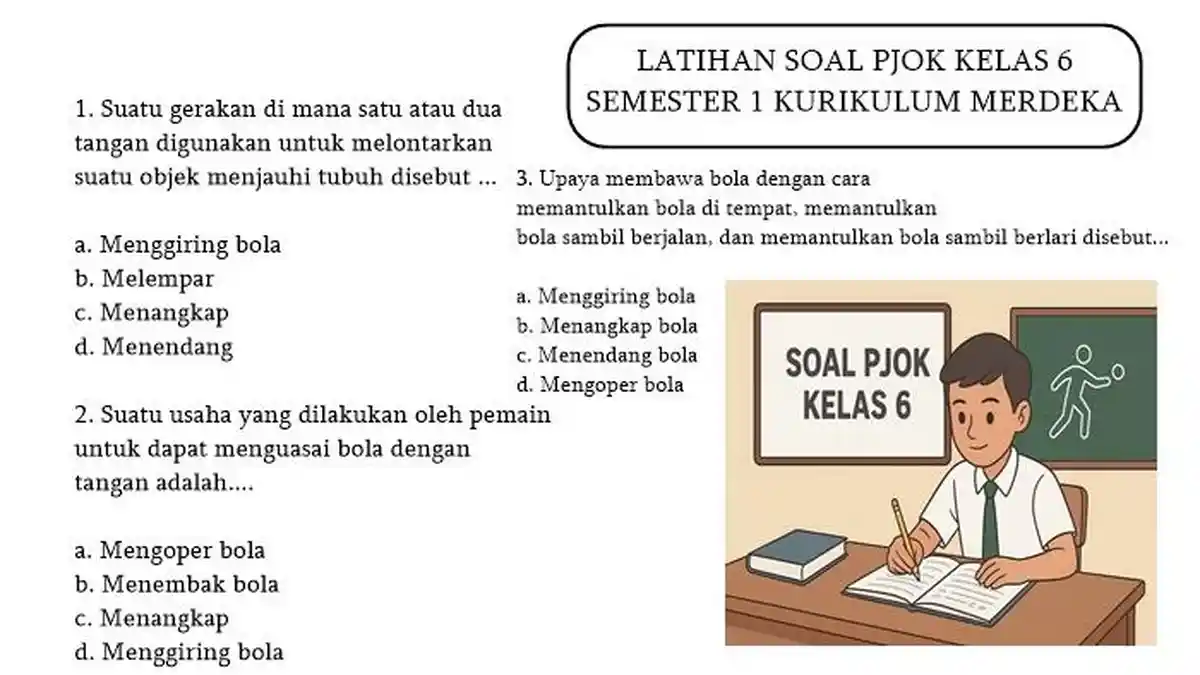 Wajib Tahu 7 Soal PJOK Kelas 6 Semester 1 dan Kunci Jawaban 2021 yang Sering Muncul