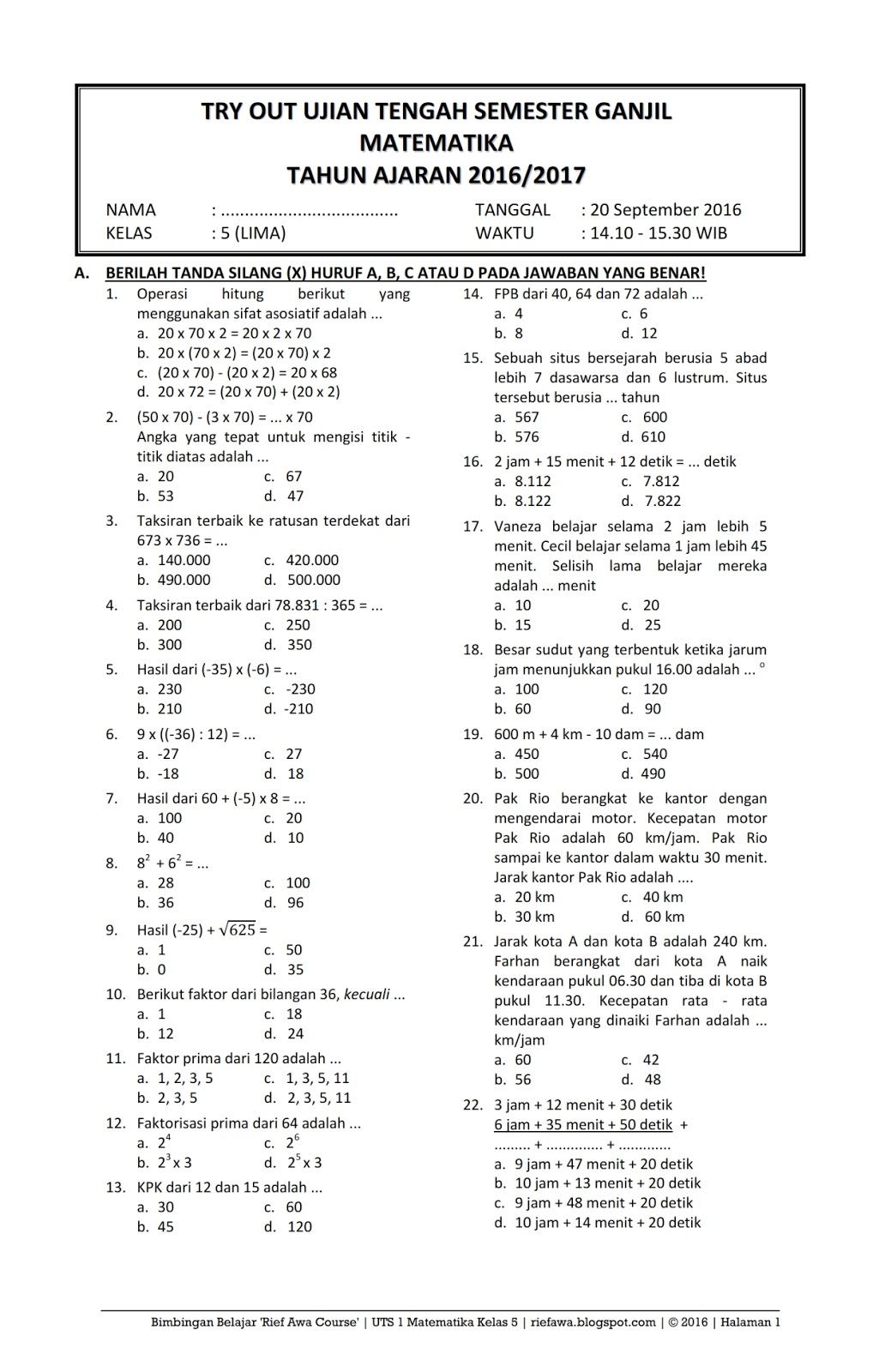 Mengintip Persiapan Ujian Contoh Soal Pagi Kualitas PQ Kelas 4