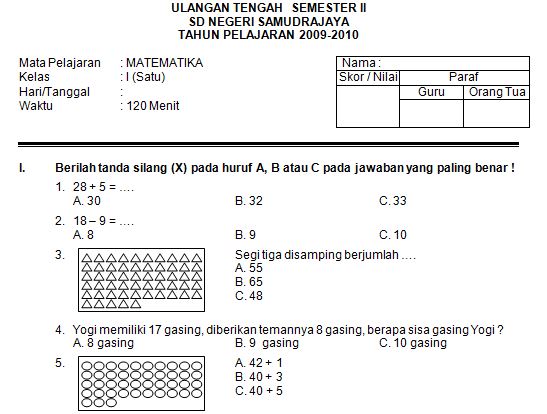 7 Rahasia Contoh Soal UAS SD MI Kelas 1 Semester 2 yang Membantu Siswa Lulus Tanpa Stress