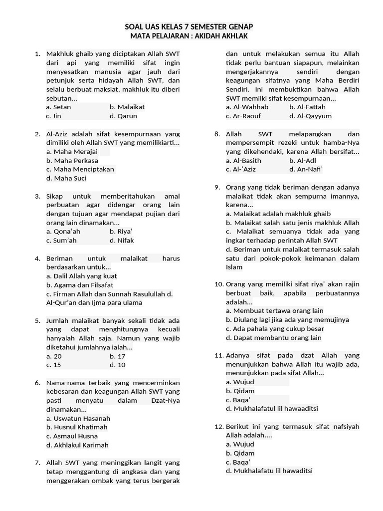 7 Strategi Ampuh Menghadapi contoh soal uas sbk kelas 7 semester 2 yang Jarang Diketahui