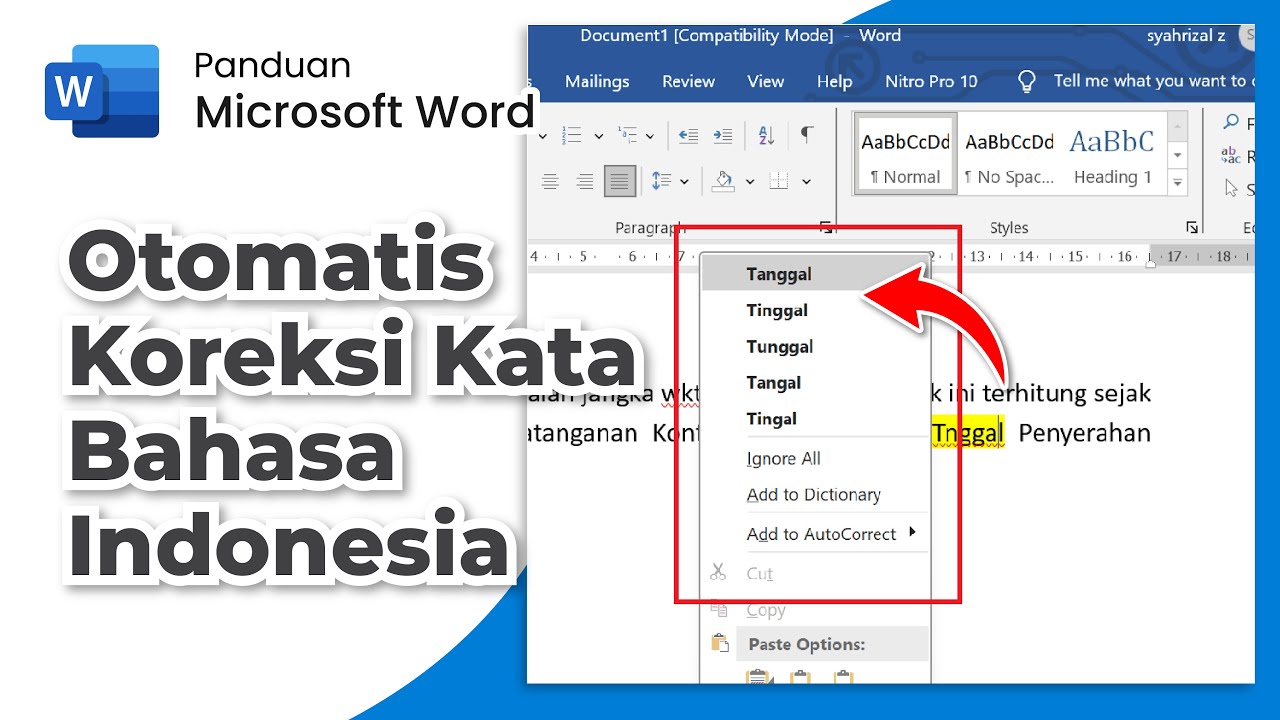Cara Menambahkan Autocorrect Bahasa Indonesia di Microsoft Word - YouTube Cara Menambahkan Autocorrect Bahasa Indonesia di Microsoft Word - YouTube