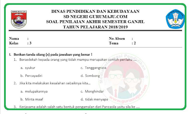 Inilah 7 Contoh Soal UAS SD Kelas 3 Tema 2 Kurikulum 2013 yang Wajib Anak Kuasai Sebelum Terlambat