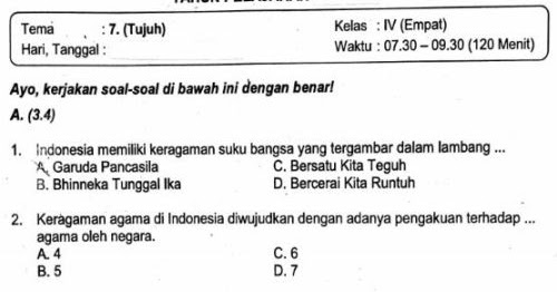 Terbukti! 7 Contoh Soal UTS Tema 6 dan 7 Kelas 4 yang Bikin Nilai Naik Sekarang Juga