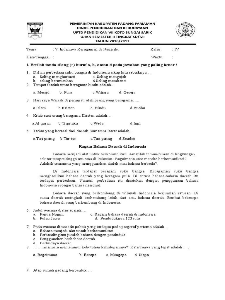 7 contoh soal uts tema 7 kelas 4 semester 2 yang Mengejutkan dan Wajib Tahu Sebelum Ujian! 7 contoh soal uts tema 7 kelas 4 semester 2 yang Mengejutkan dan Wajib Tahu Sebelum Ujian!