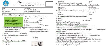 Rahasia Skor Sempurna Kerjakan Soal Penilaian Harian Tema 4 Kelas 4 Kurikulum 2013