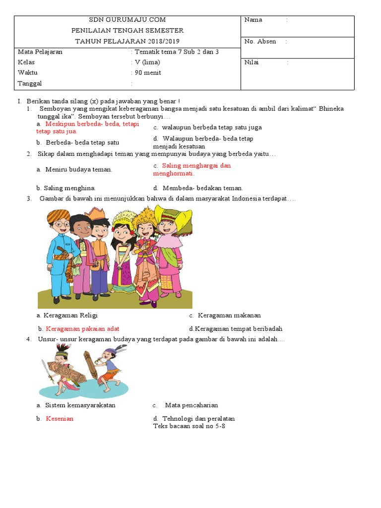 Rahasia Skor Tinggi Kerjakan Soal Tematik Kelas 5 Tema 7 Subtema 3 Ini Wajib Tahu