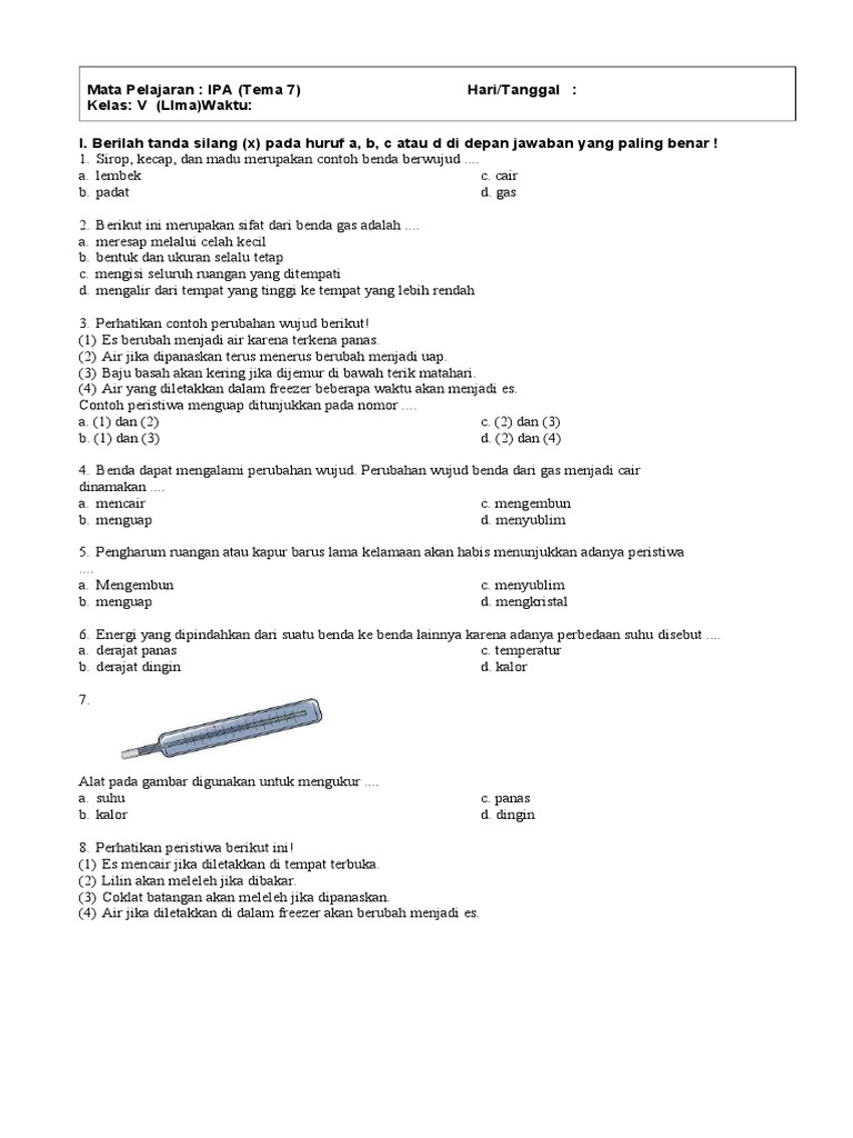 Wajib Tahu Bocoran Soal Tematik Kelas 5 Tema 7 Subtema 1 2 3 Agar Nilai Sempurna