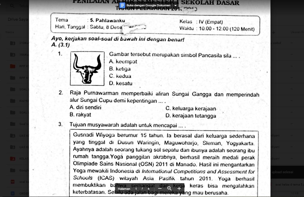 Wajib Tahu Contoh Soal UTS Tema 5 Kelas 4 dan Kunci Jawaban Agar Nilai Sempurna