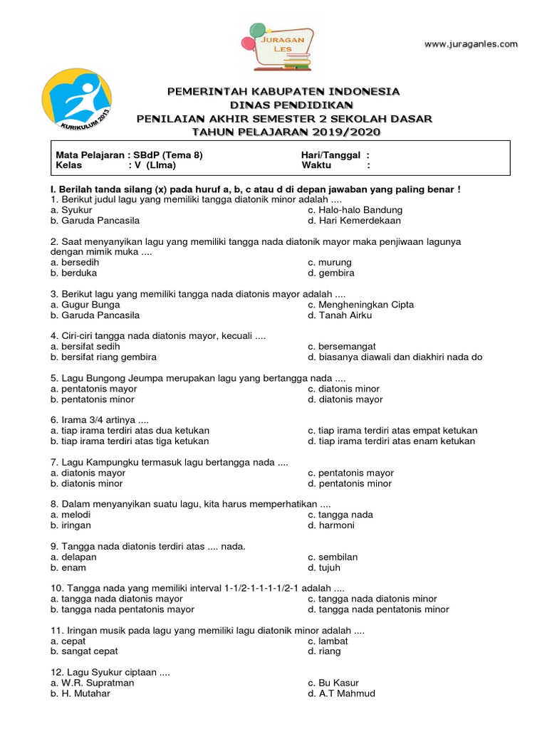 Wajib Tahu Kumpulan Soal Tematik Kelas 5 Tema 8 Subtema 3 Dengan Jawabannya Terbaru