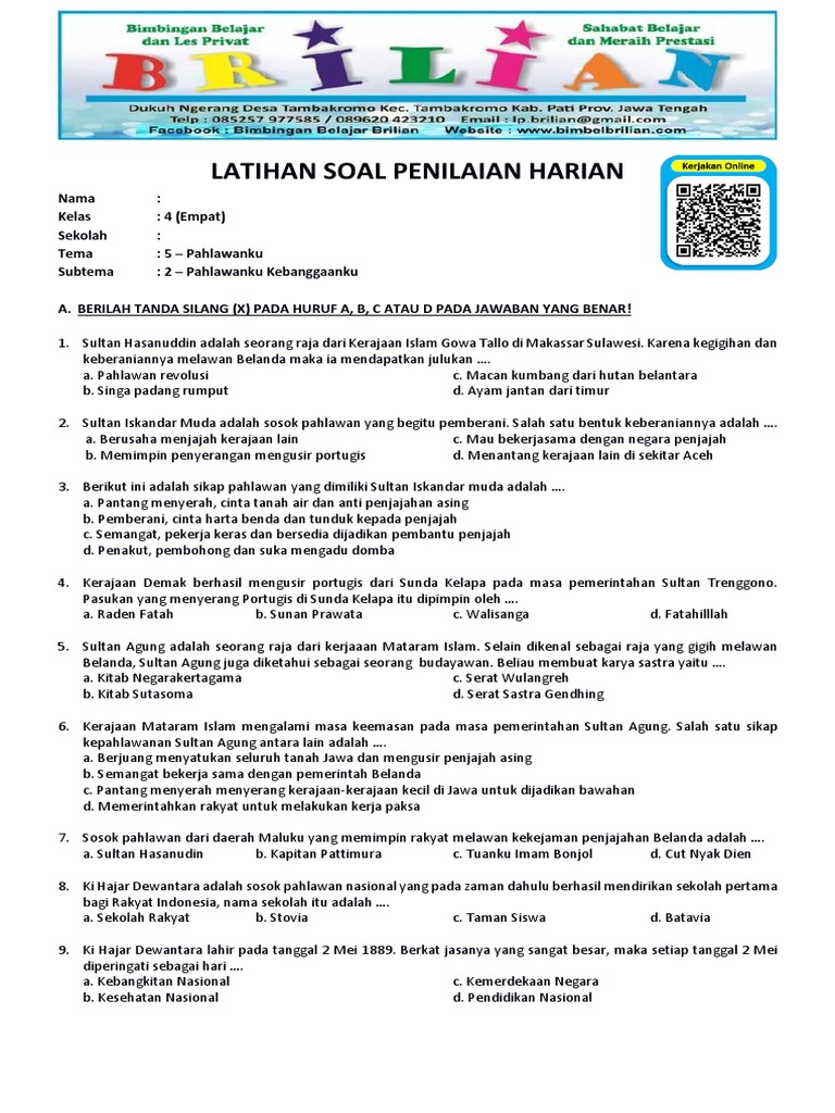 Waspada! Ternyata Ini Bocoran Soal Penilaian Harian Tema 5 Kelas 4 Paling Akurat